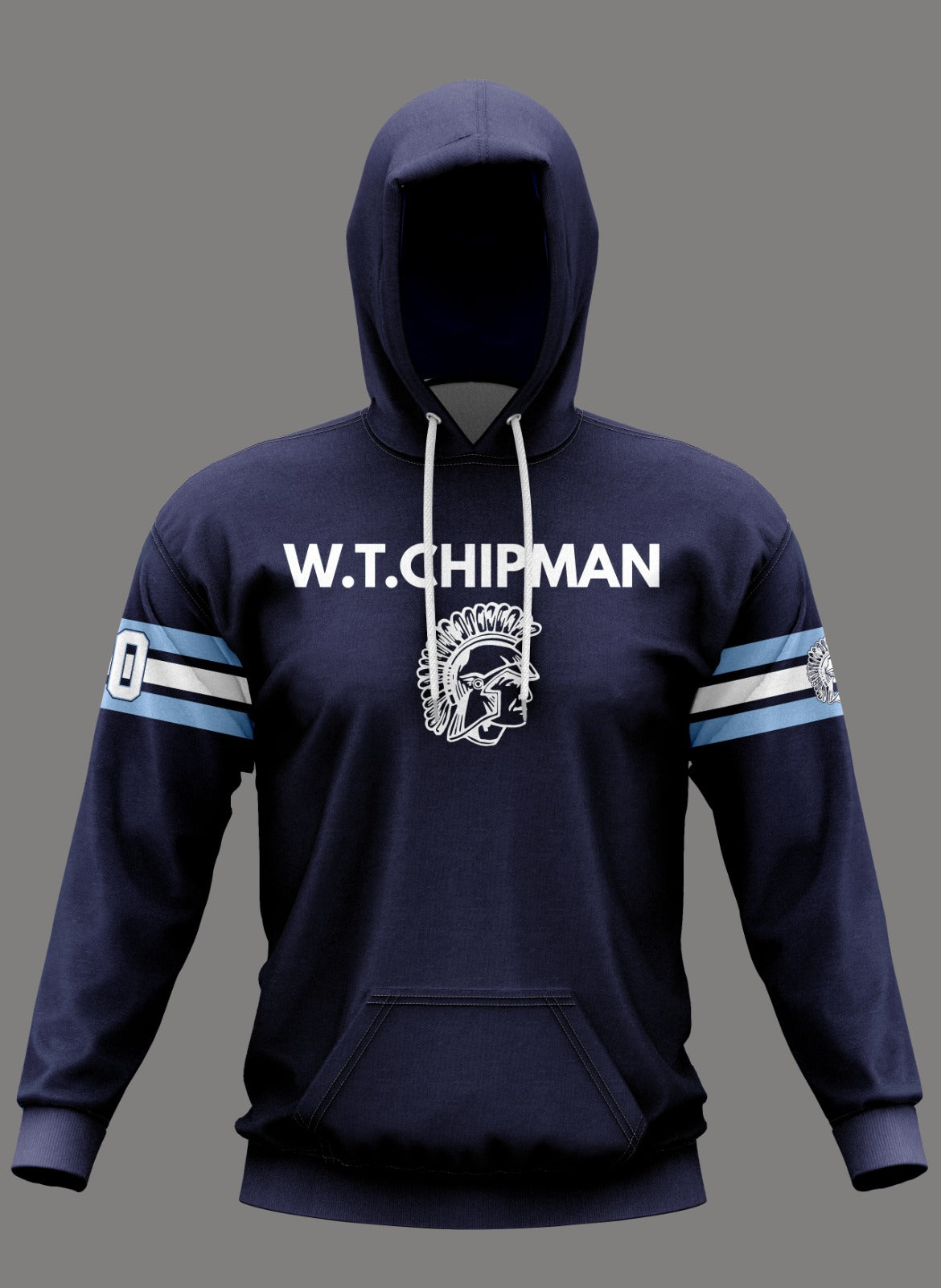 W.T. Chipman Performance Hoodie ~ Navy Chipman Spartan