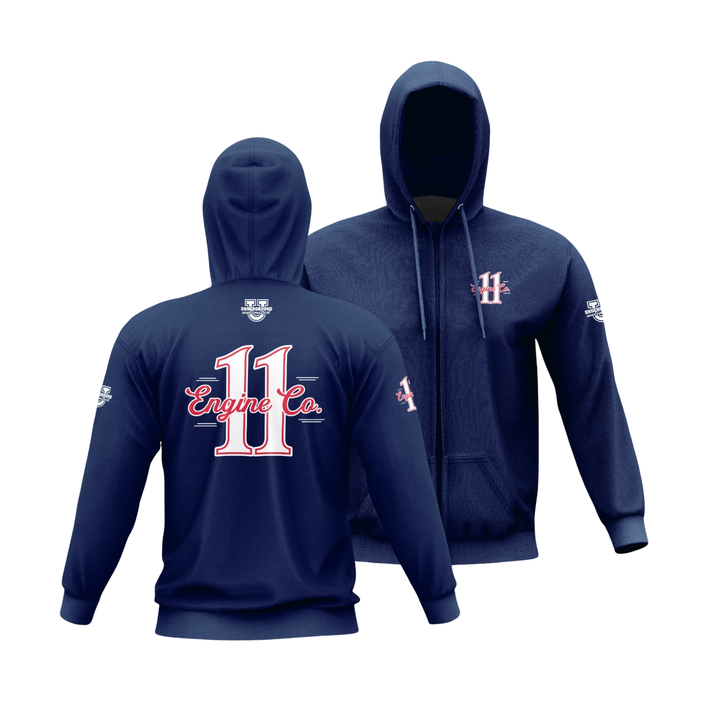 Orchard Beach Performance Full-Zip Hoodie ~ Old School FD (Navy)