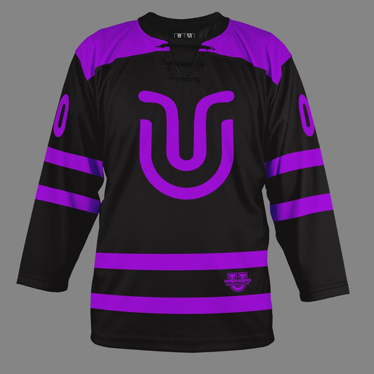 Underground Ice Hockey Game Day Jersey - Black High Flo Purple