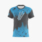 Raptors Dri Tech T-Shirt ~ Blue with Grey Splatter Effect