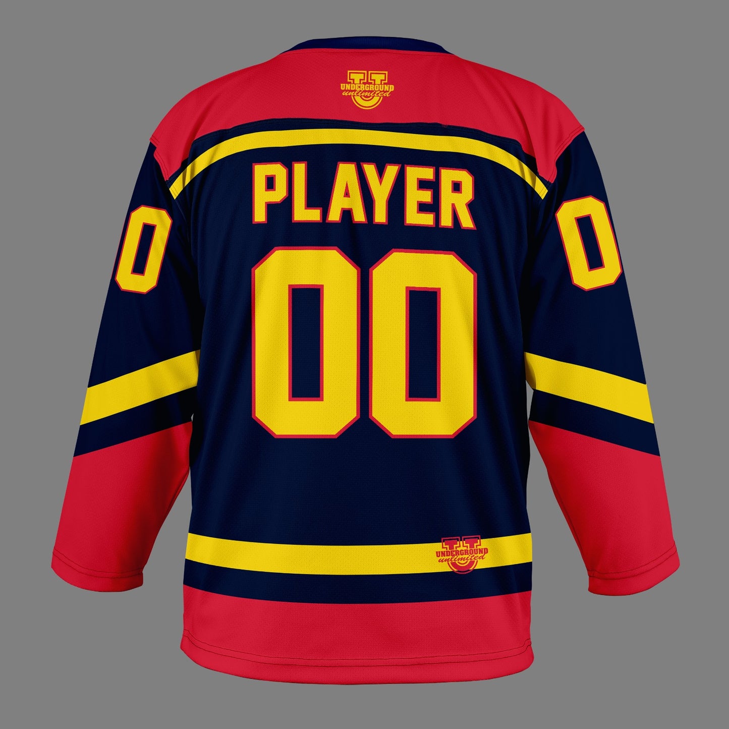 Underground Ice Hockey Game Day Jersey - Navy Red/Gold