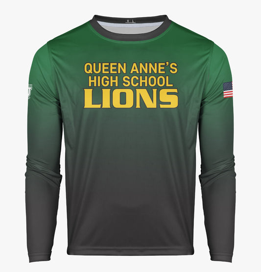 QA Pro Performance Sun Long Sleeve ~ "Queen Annes's High School Lions"