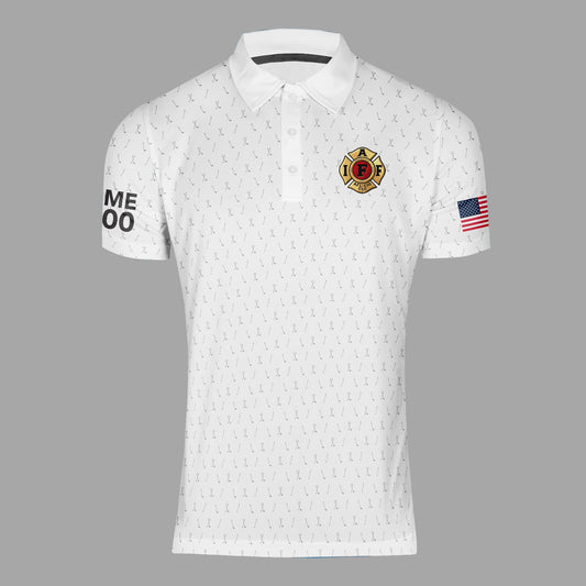 AAFD Dri Tech Polo Shirt ~ White Patterned