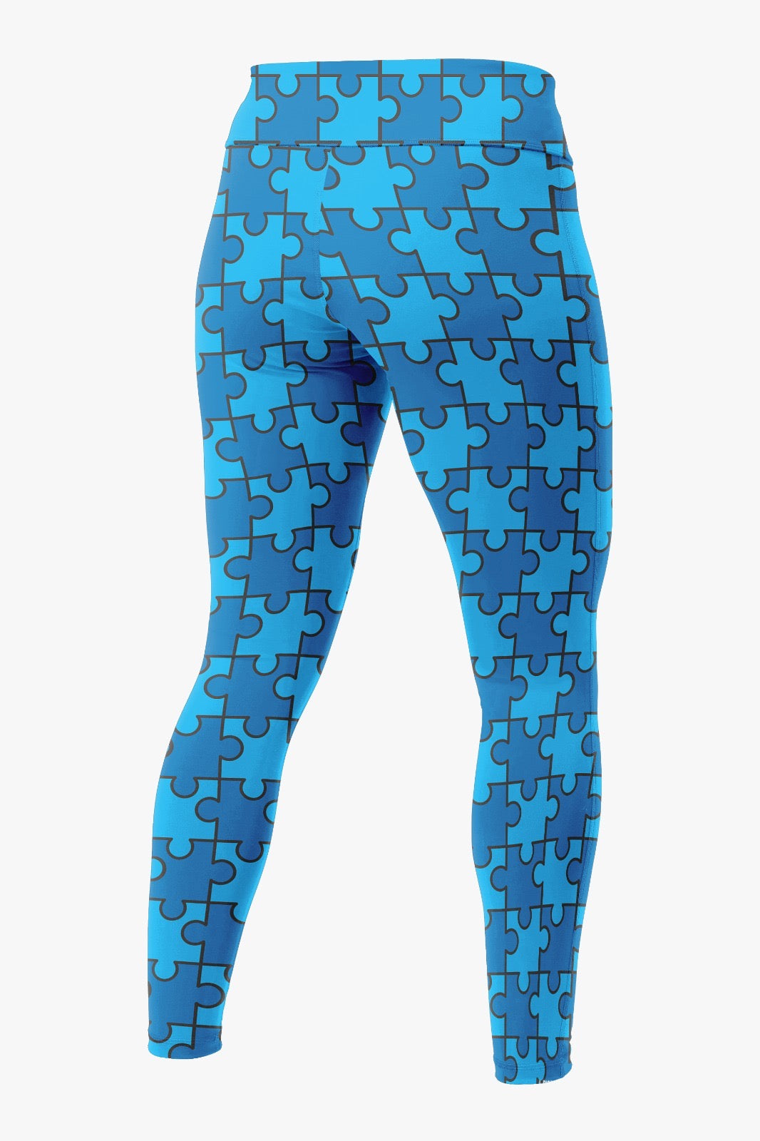Women's Team Autism Performance Leggings ~ Blue Puzzle Pieces