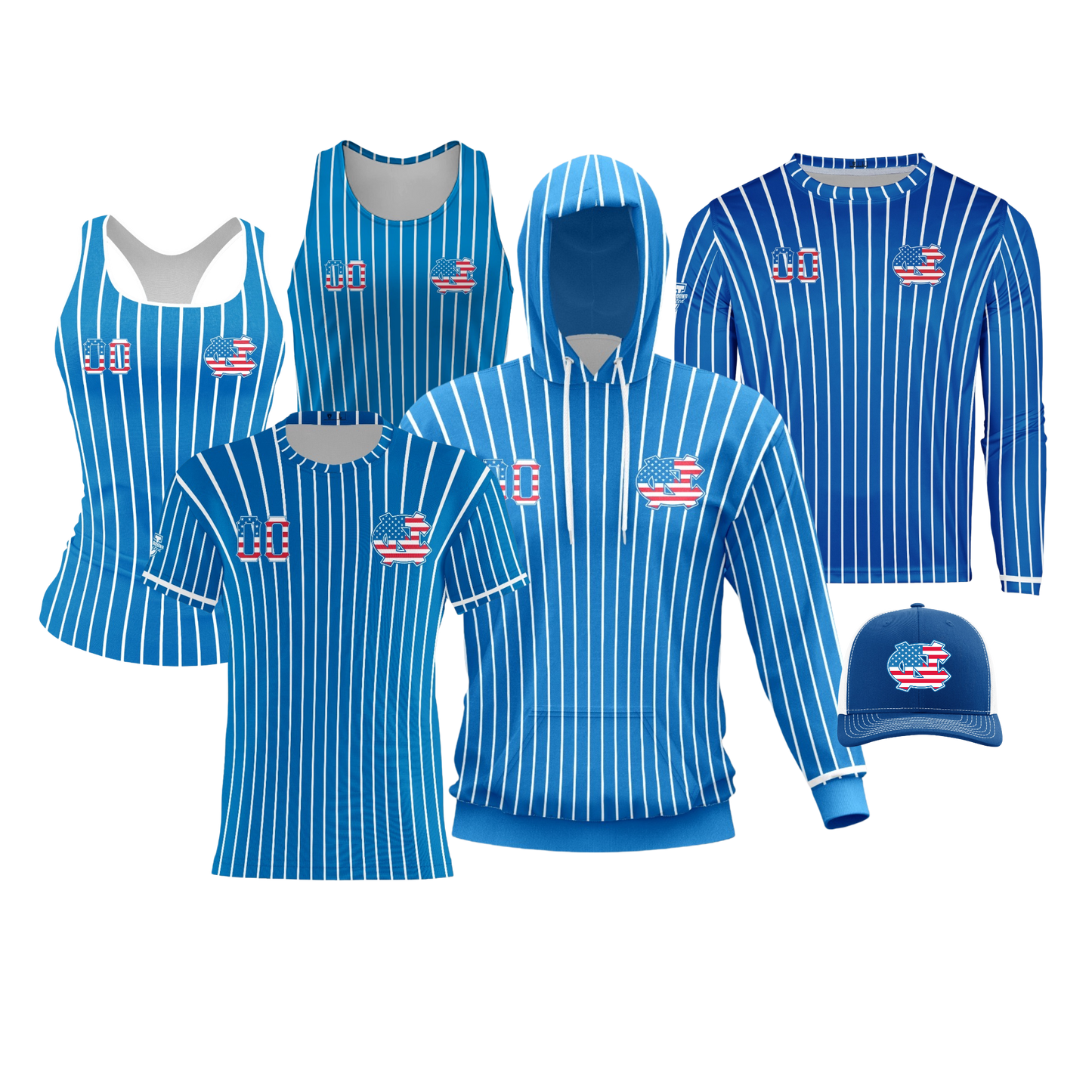 Caroline North ***All-Stars 2025*** Performance Dri Tech Design ~ Royal Pinstripe