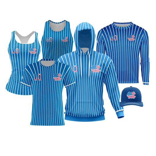 Caroline North ***All-Stars 2025*** Performance Dri Tech Design ~ Royal Pinstripe