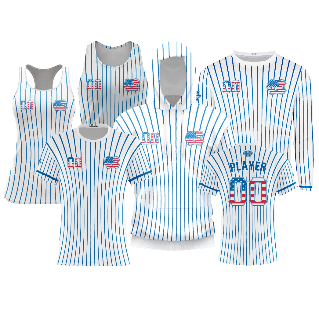 Caroline North ***All-Stars 2026*** Performance Dri Tech Design ~ White Pinstripe