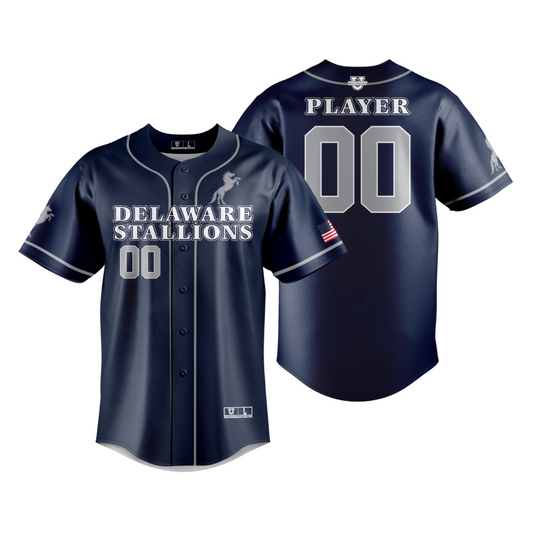 Delaware Stallions Game Day Jersey ~ Full-Button Down {Navy}