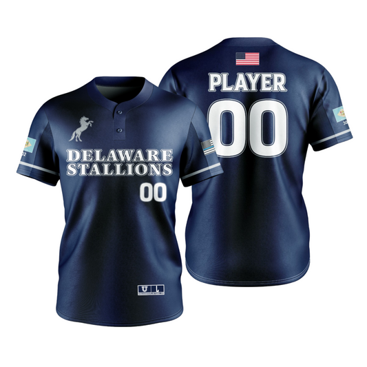 Delaware Stallions Game Day Jersey ~ Two-Button Down {Navy}