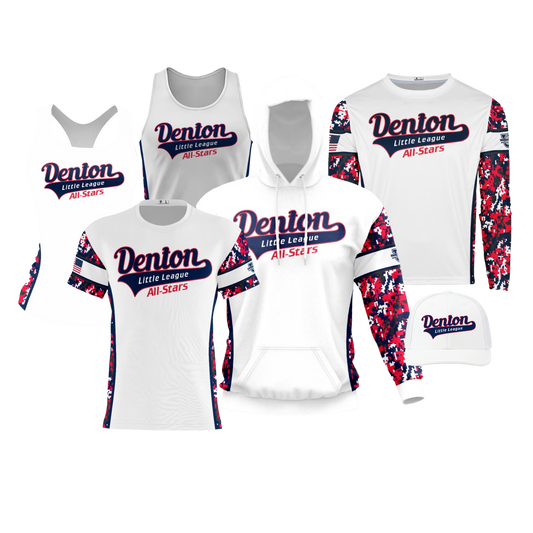 Denton Little League ***All-Stars 2025*** Performance Dri Tech Design ~ White