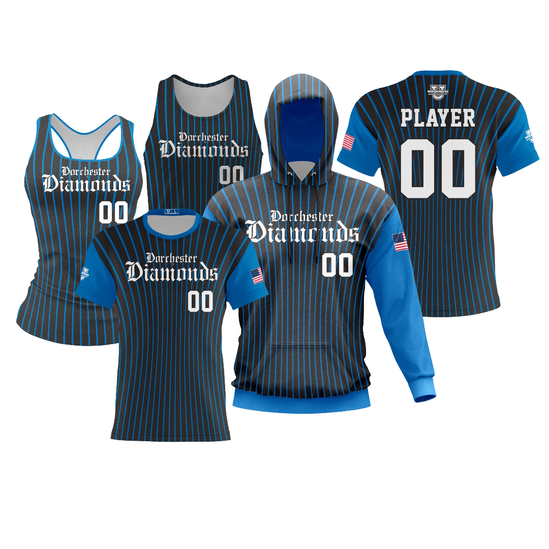 Dorchester Diamonds Performance Dri Tech Design ~ Pinstripe Blue 2026