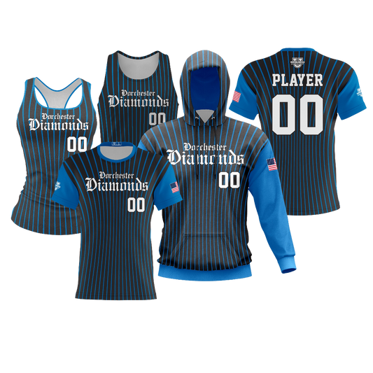 Dorchester Diamonds Performance Dri Tech Design ~ Pinstripe Blue 2026