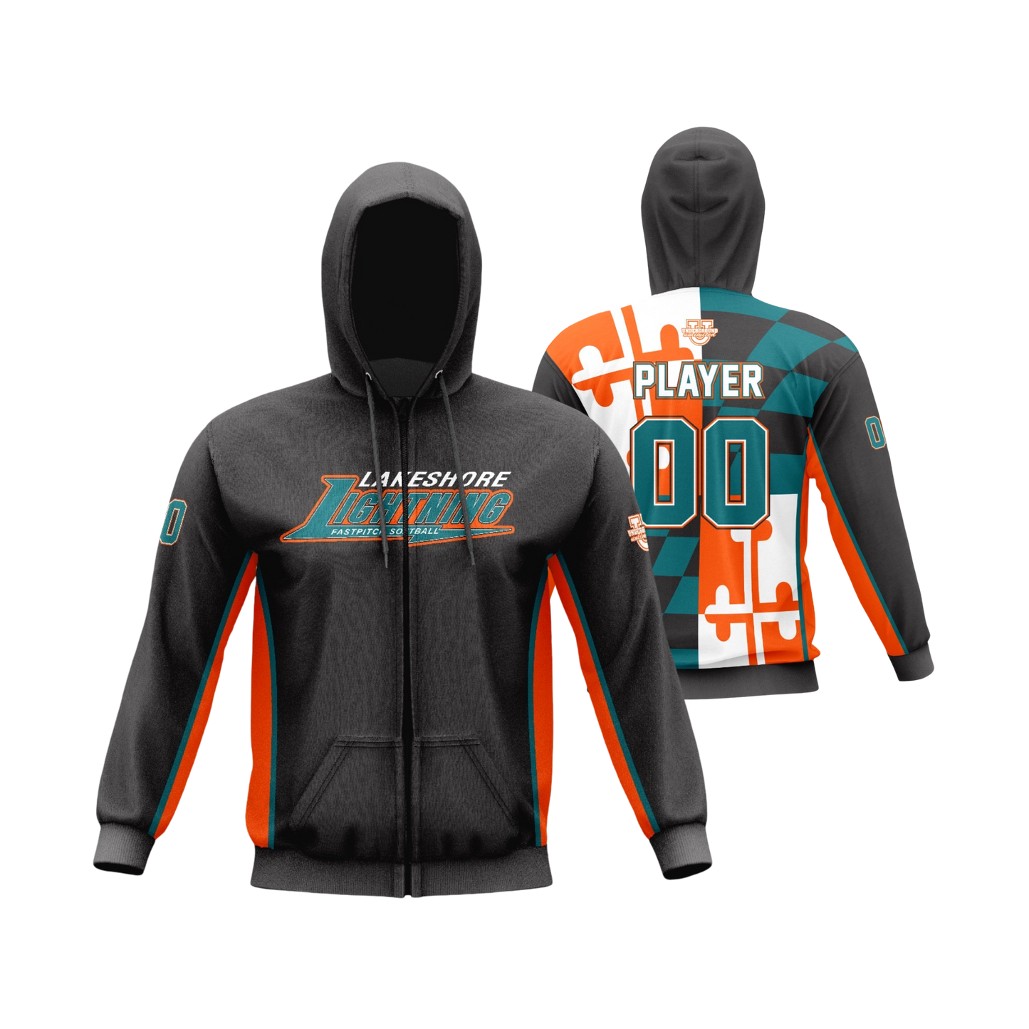 Lakeshore Performance Full-Zip Hoodie ~ Jersey Replica {Black}