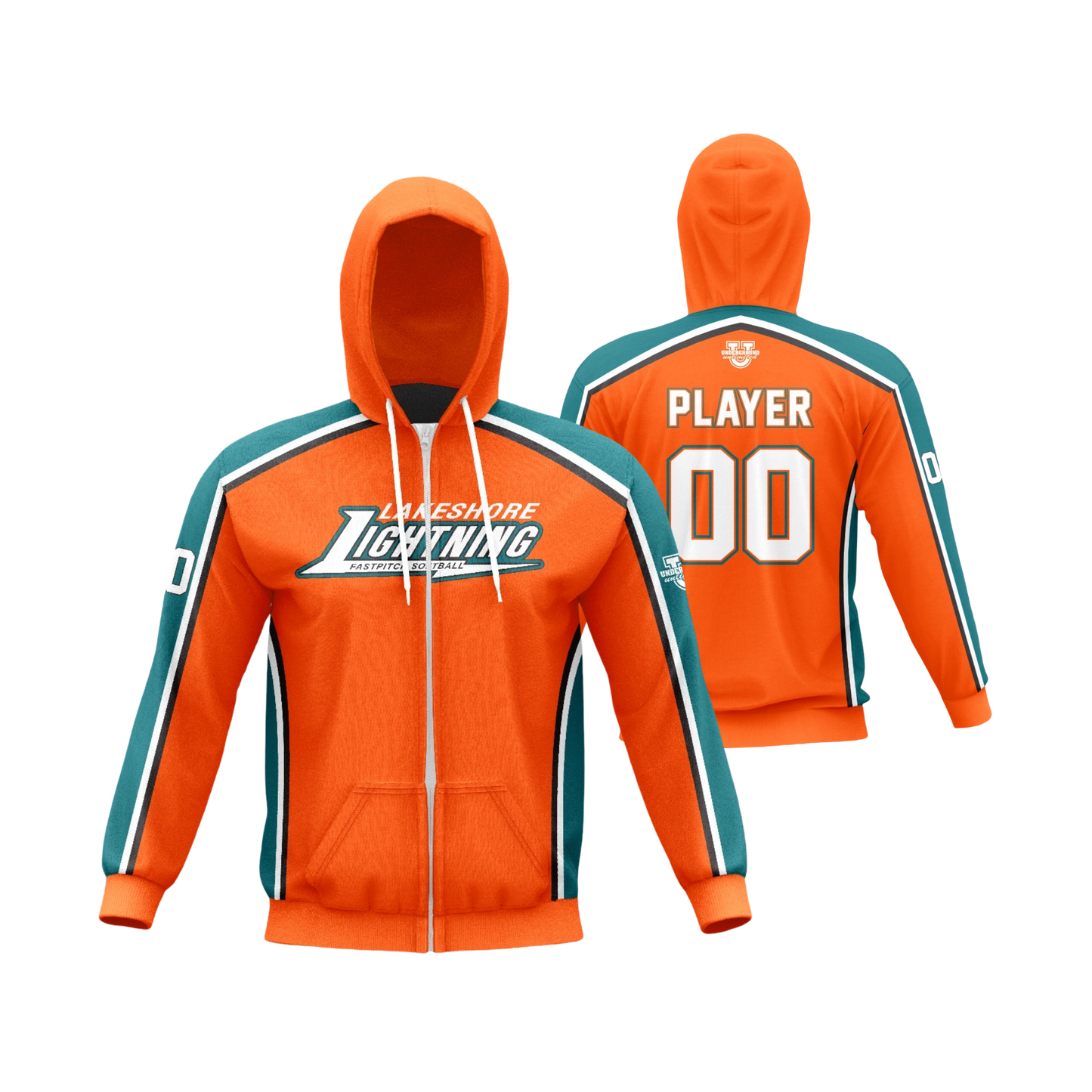 Lakeshore Performance Full-Zip Hoodie ~ Jersey Replica {Orange}