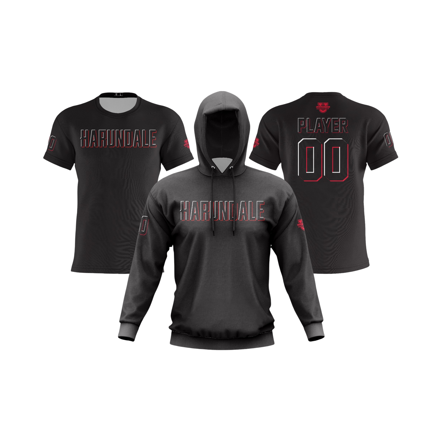 Harundale Performance Dri Tech Apparel ~ Replica Jersey {Black Ghosted}
