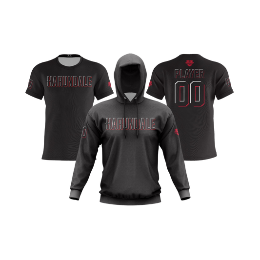 Harundale Performance Dri Tech Apparel ~ Replica Jersey {Black Ghosted}