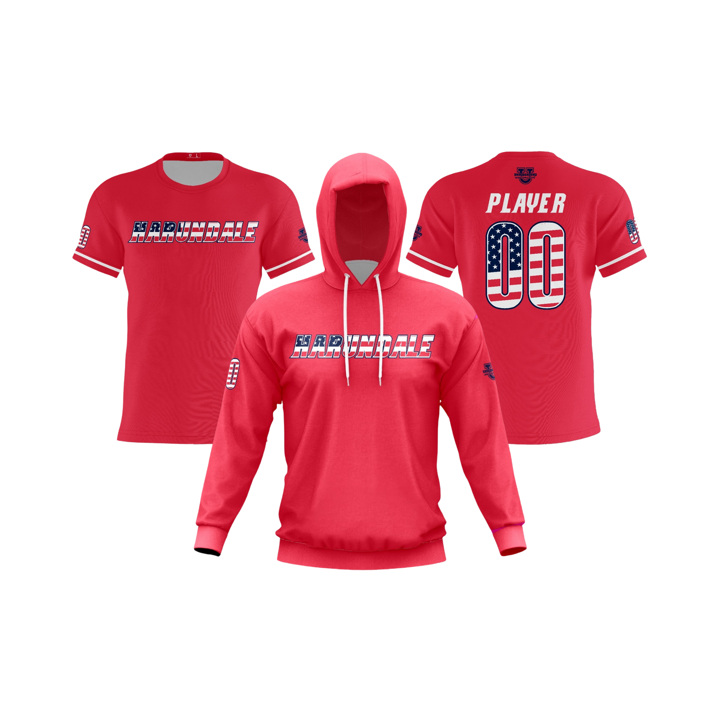 Harundale Performance Dri Tech Apparel ~ Replica Jersey {Red USA}