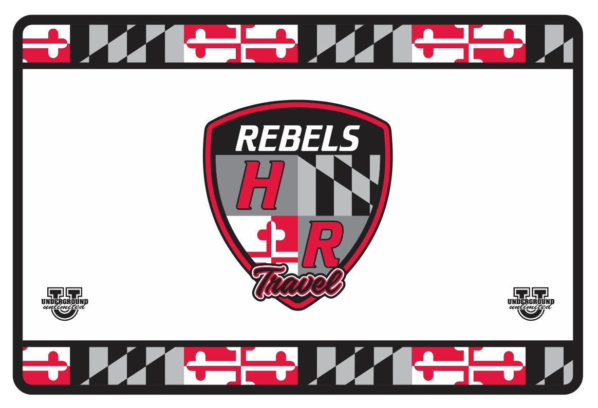 Harundale Sherpa Lined Blanket ~ "Rebels HR Crest Travel" White Maryland Flag Boarder