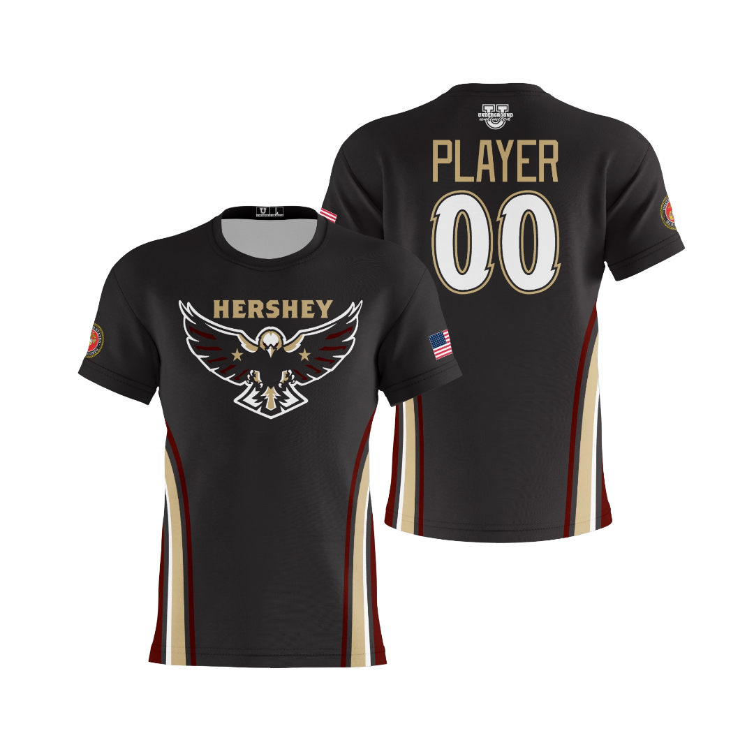 Hershey Eagles Ice Hockey Performance Dri Tech Design ~ Fanwear {Black}