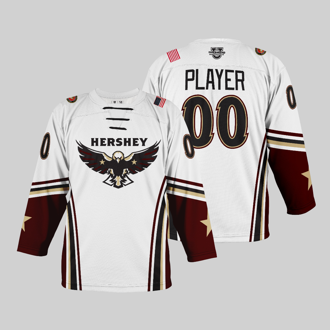 Hershey Eagles Ice Hockey ~ Official 2026-2027 Player Single Game Day Jersey // Fanwear Jersey {2 Options}