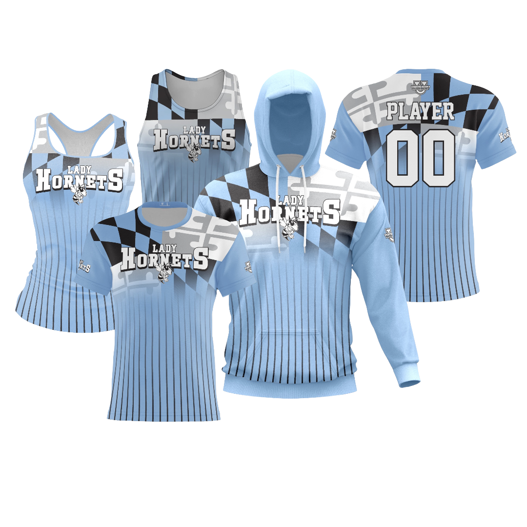 Hickory Lady Hornets Performance Apparel ~ Maryland Ombre Columbia Pinstripes