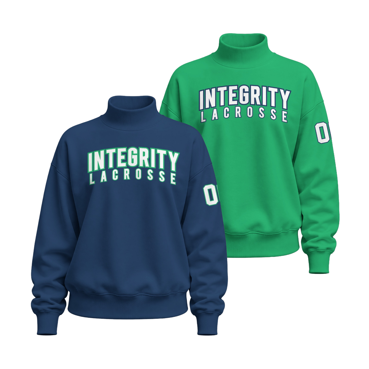 Integrity Lacrosse Mock Neck Cotton Sweatshirt ~ 4 Color Combo {Variety}