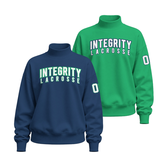 Integrity Lacrosse Mock Neck Cotton Sweatshirt ~ 4 Color Combo {Variety}