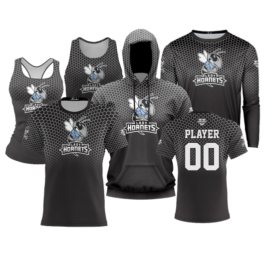 Hickory Lady Hornets Performance Apparel ~ Honeycomb Black w Grey