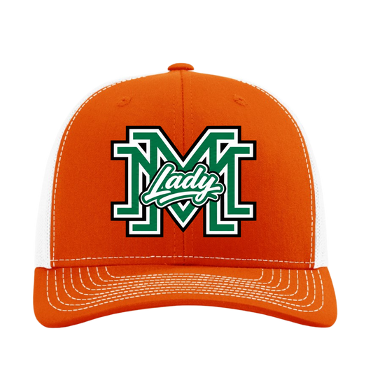 Lady Mavericks Embroidered Hat ~ 112 Orange/White Snapback