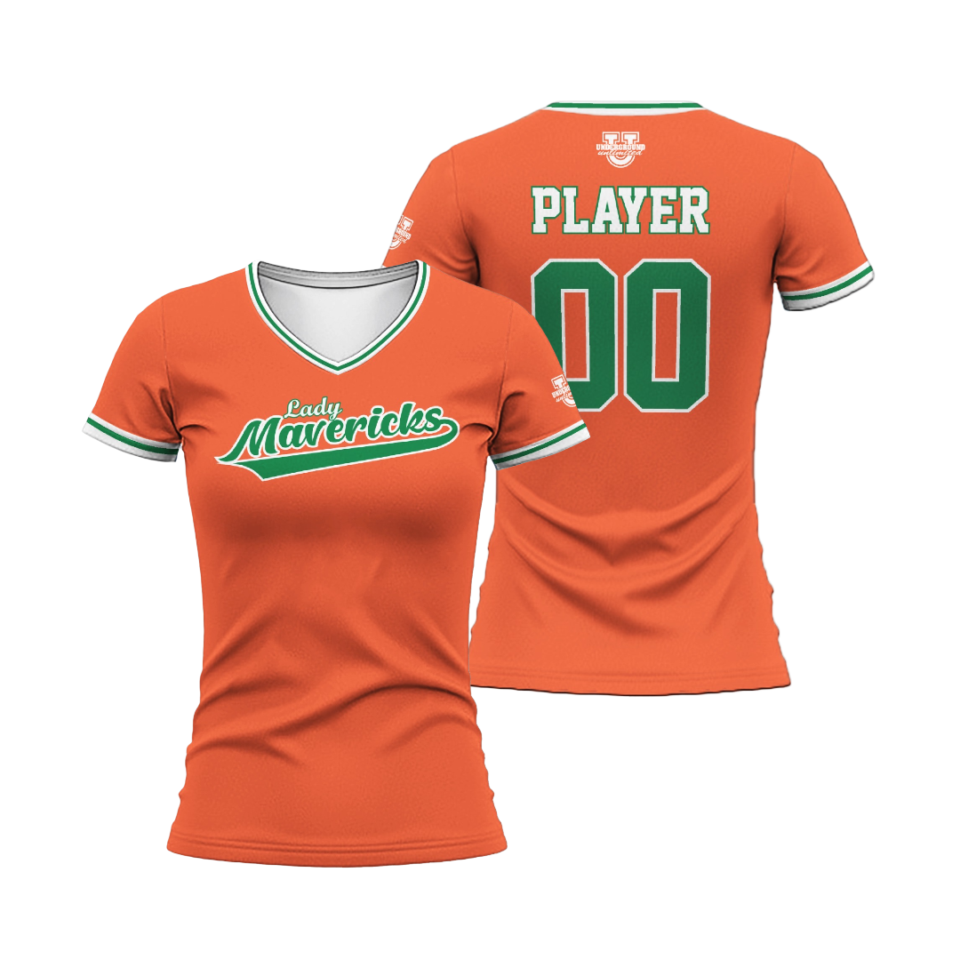 Lady Mavericks Softball Performance Dri Tech Design ~ Orange Player Replica