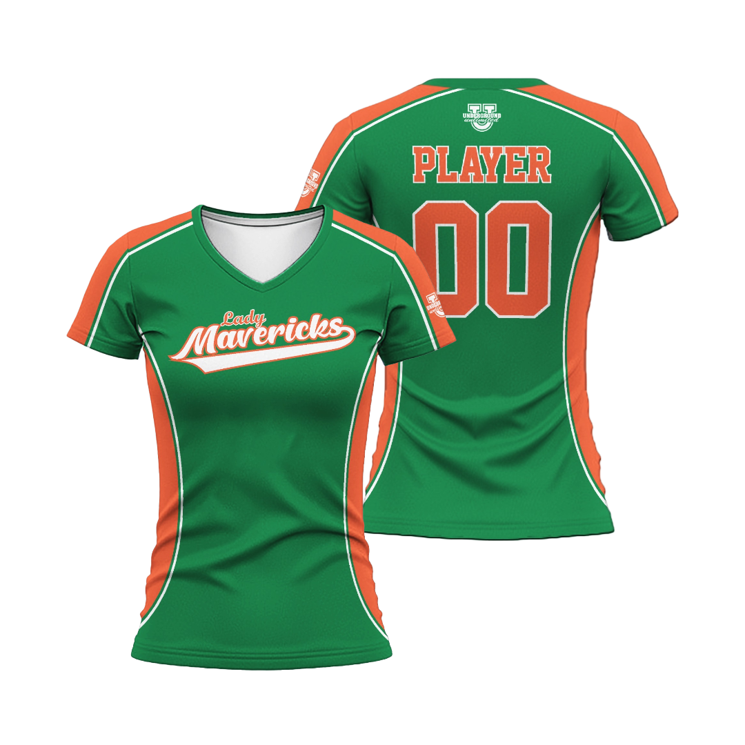 Lady Mavericks Softball Performance Dri Tech Design ~ Green Player Replica