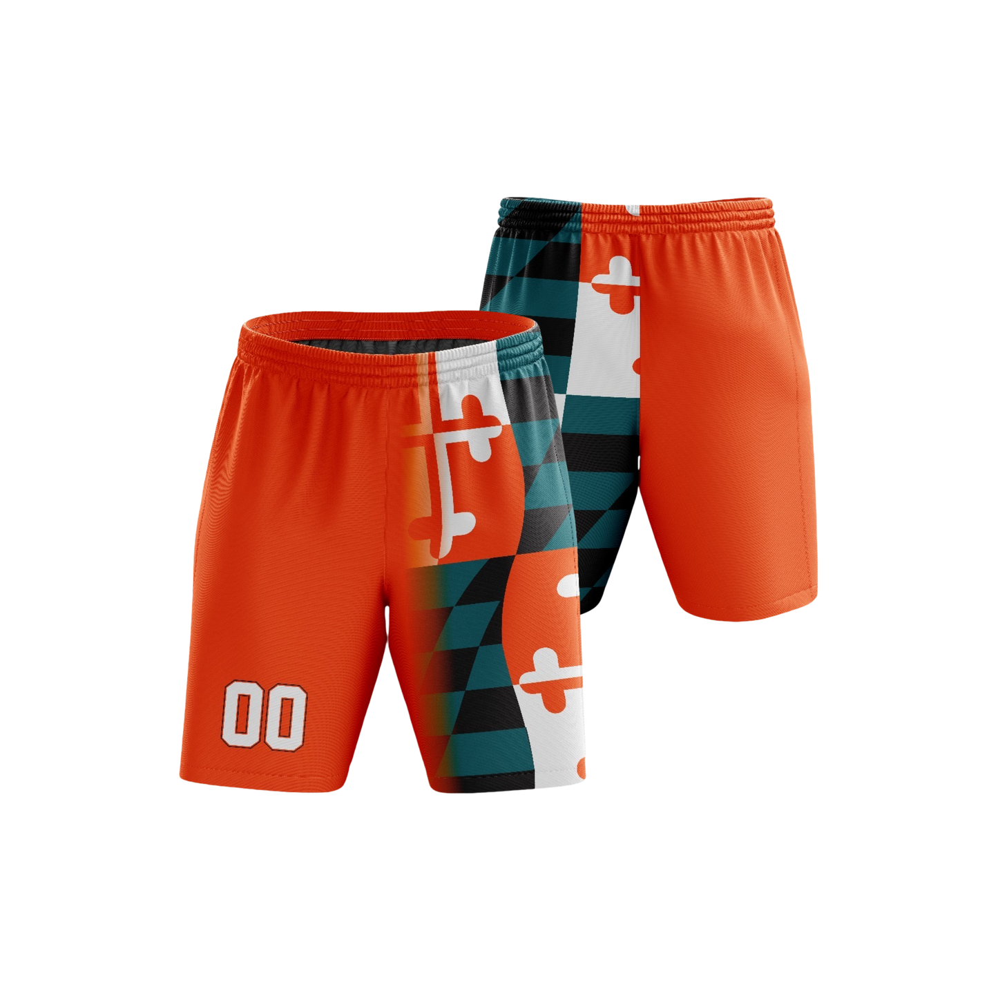 Lakeshore Dri Tech Stretch Training Shorts ~ Orange Flag Fade