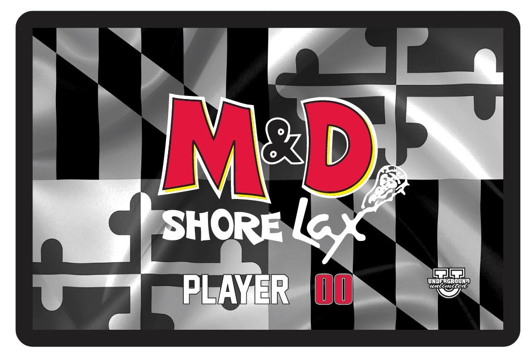 M&D Shore Sherpa Lined Blanket ~ Maryland Flag Greyscale