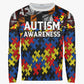 Autism Awareness Performance Apparel ~ Maryland Flag Distressed Puzzle Fade