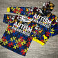 Autism Awareness Performance Apparel ~ Maryland Flag Distressed Puzzle Fade