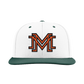 Mavericks Baseball Embroidered Hat ~ PTS20 FlexFit "MM" (White/Dark Green CMB)