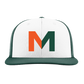 Mavericks Baseball Embroidered Hat ~ PTS20 FlexFit "M" (White/Dark Green ALT)