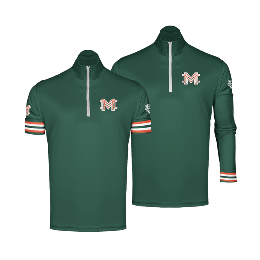 Mavericks Baseball 1/4 Zip Pullover BP Jacket ~ Green MM