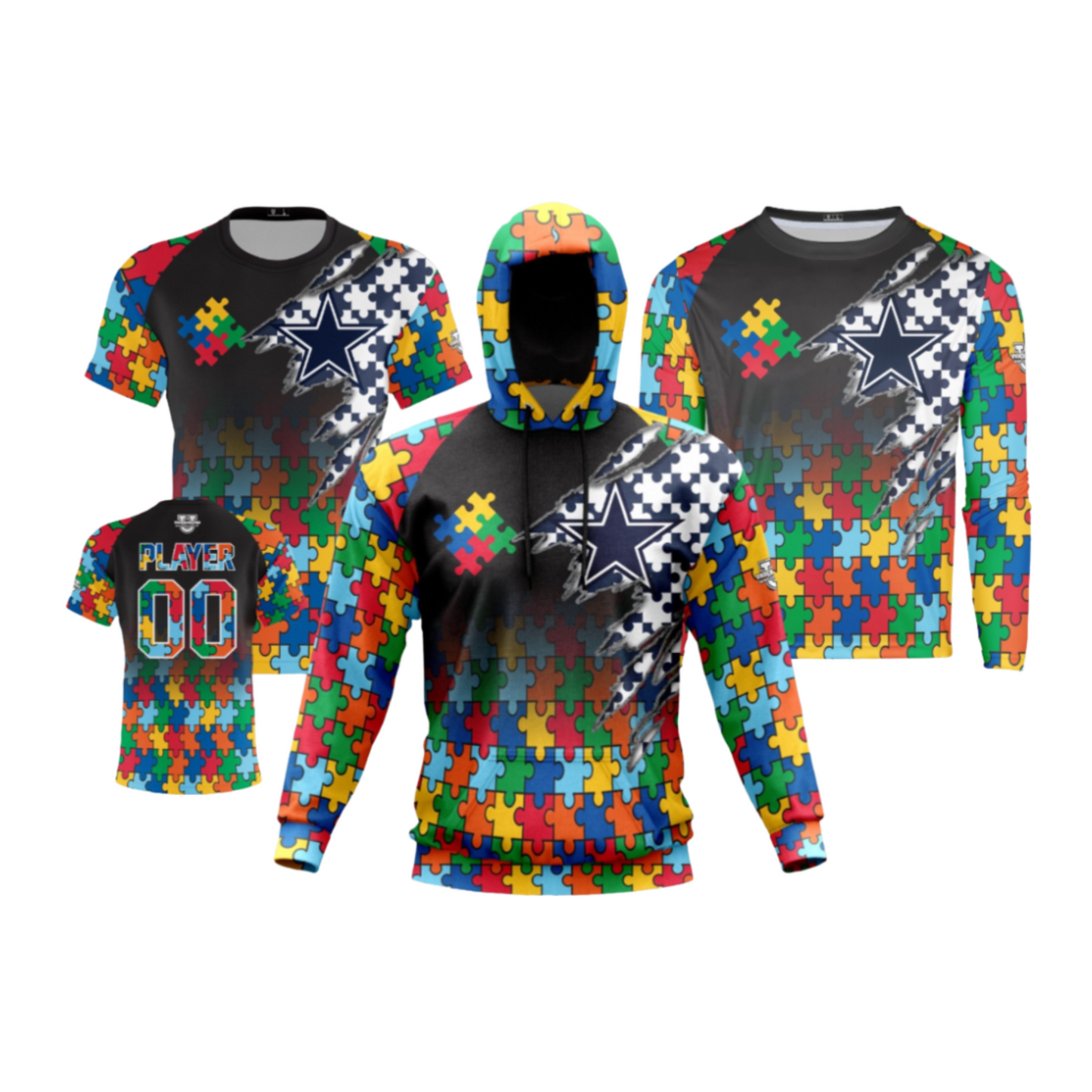 Autism Performance Dri Tech Apparel ~ Autism Football Fanwear