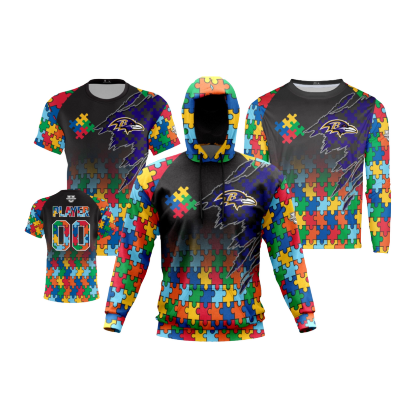 Autism Performance Dri Tech Apparel ~ Autism Football Fanwear