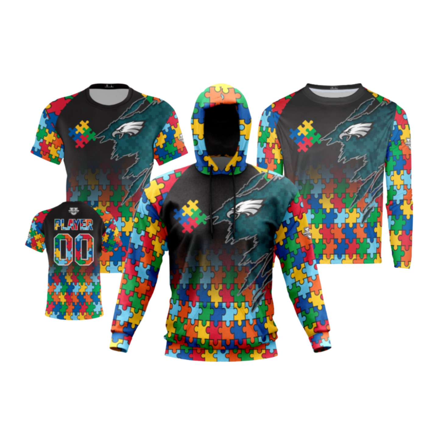 Autism Performance Dri Tech Apparel ~ Autism Football Fanwear