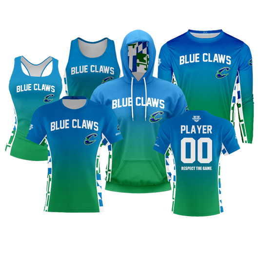 Blue Claws Baseball Performance Dri Tech Design ~ Royal Green Ombre Fade
