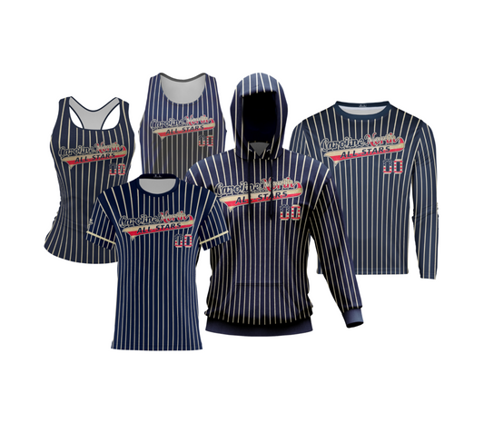 Caroline North ***All-Stars 2024*** Performance Dri Tech Design ~ Navy Pinstripe