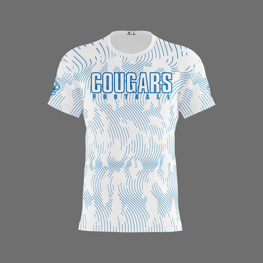 Caroline Cougars Dri Tech T-Shirt ~ White Royal Lineage