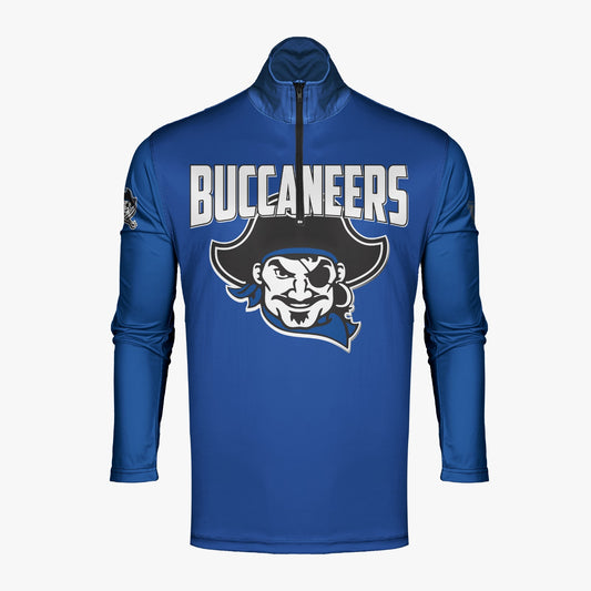 Buccaneers Cheerleading Dri Tech Performance 1/4 Zip Pullover ~ Solid Blue