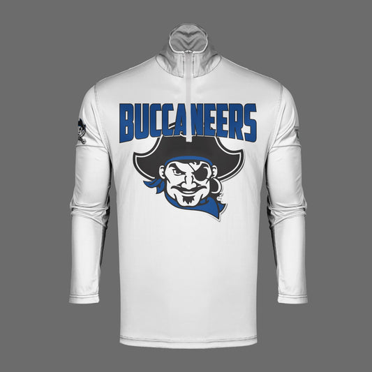 Buccaneers Cheerleading Dri Tech Performance 1/4 Zip Pullover ~ Solid White