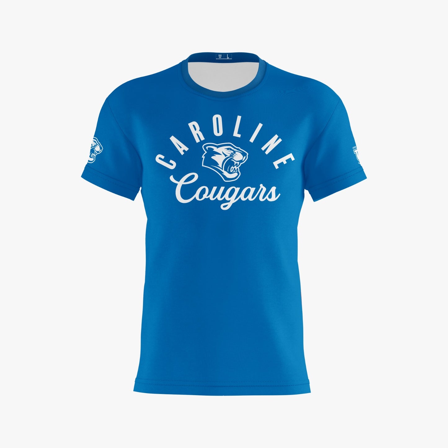 Caroline Cougars Dri Tech T-Shirt ~ Royal Block Script