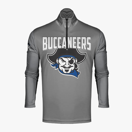 Buccaneers Cheerleading Dri Tech Performance 1/4 Zip Pullover ~ Solid Grey