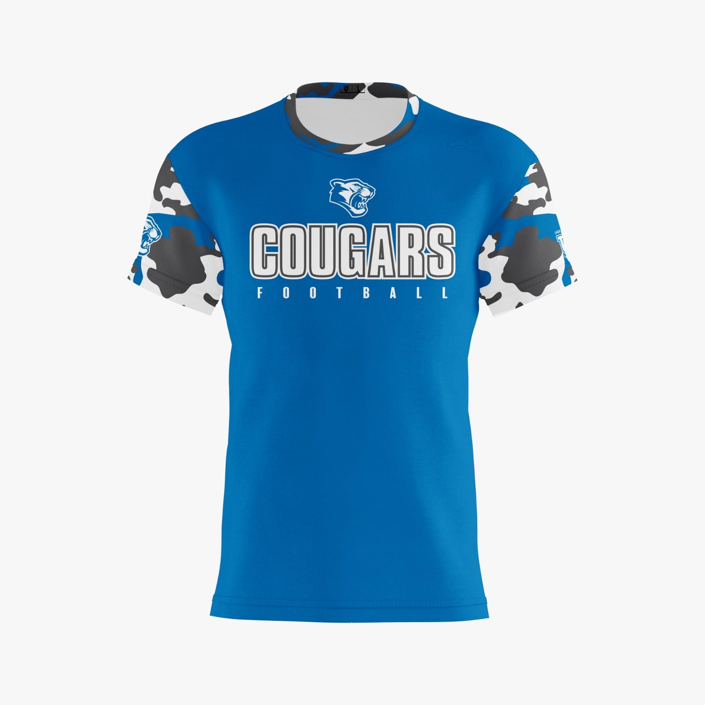 Caroline Cougars Dri Tech T-Shirt ~ Royal Cougar Camo Sleeves