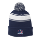 Patriots Ice Hockey Sport-Tek® Stripe Pom Beanie ~ Navy/White